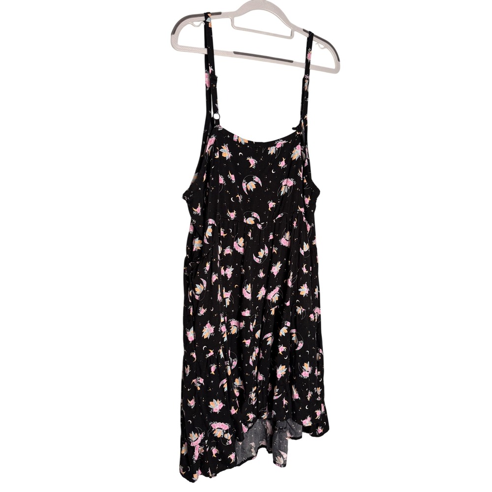 Hot Topic Celestial Moon Star Floral Tiered Sun Dress Black Plus Size 3 - Picture 6 of 6